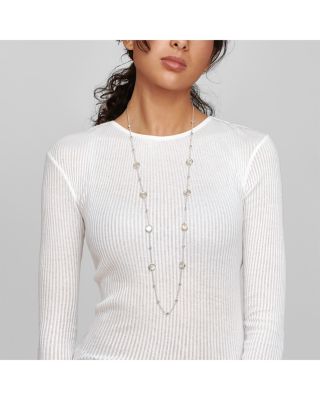 Sterling Silver Rock Candy&reg; Mother-of-Pearl & Quartz Crystal Statement Necklace, 38"