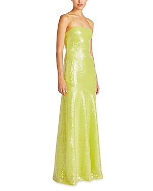 Shop ml Monique Lhuillier Neomi Sequin Gown In Wild Lime