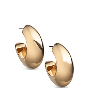 Shop Jennifer Zeuner Seema 1 Hoop Earrings In Gold