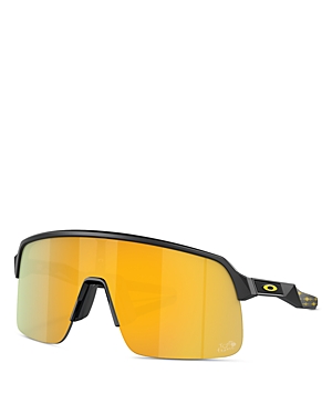 Shop Oakley Sutro Lite Rectangular Shield Sunglasses, 139mm In Black/yellow Solid