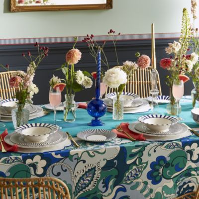 Blue Italian Stecatto Dinnerware, 16 Piece Set