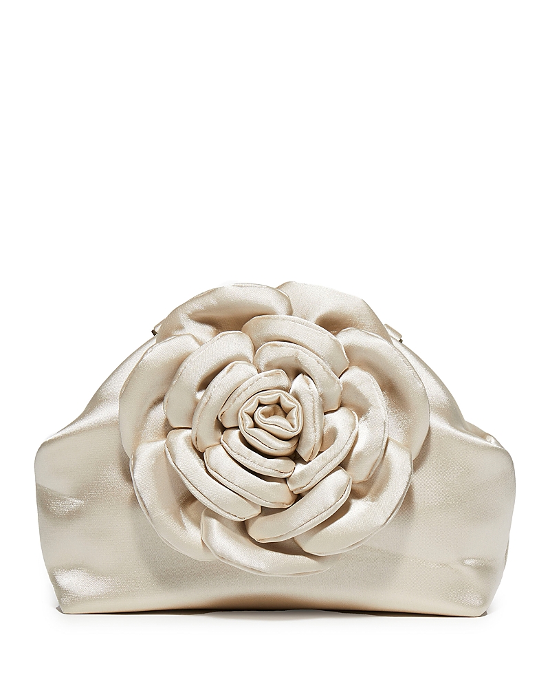 Lele Sadoughi Rosie Satin Clutch In Ivory