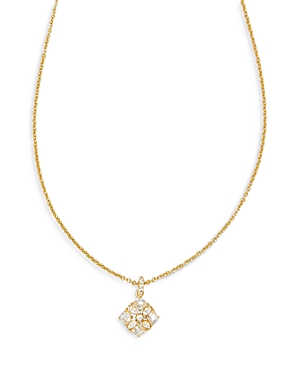 Shop Kendra Scott Dira Short Pendant Necklace, 19 In Gold White Crystal