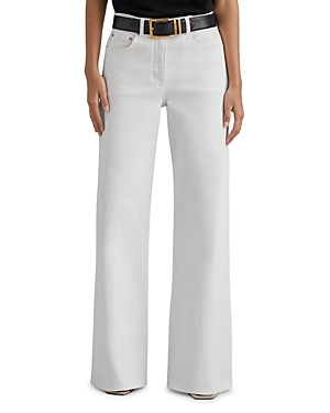 Shop Reiss Maize Side Detail Flare Leg Jeans In White