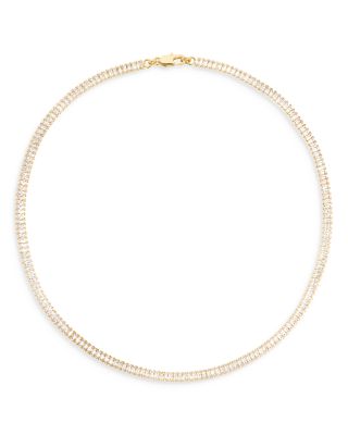 Shashi - 18K Gold Plated Cubic Zirconia Necklace, 13.5" + 2" extender