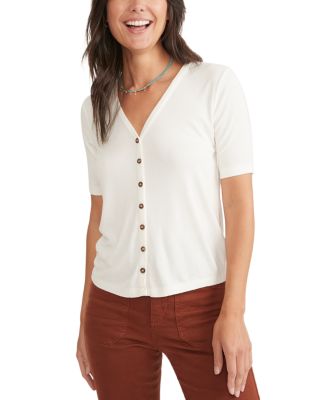 Marine Layer Lexi Ribbed V Neck Top