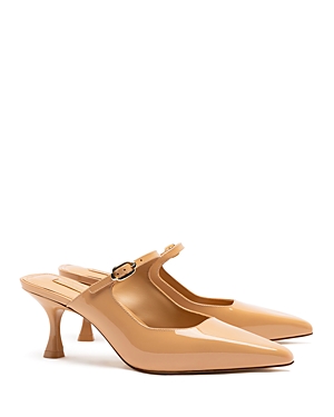 Larroude Women's Ines Pointed Toe Mules In Tan