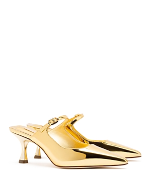 Shop Larroude Women's Ines Pointed Toe Mules In Gold
