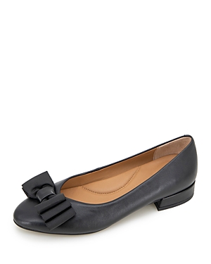 Shop Gentle Souls By Kenneth Cole Women's Atlas Slip On Bow Ballet Flats In Black Leather