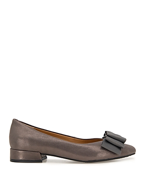 Shop Gentle Souls By Kenneth Cole Women's Atlas Slip On Bow Ballet Flats In Brown Metal