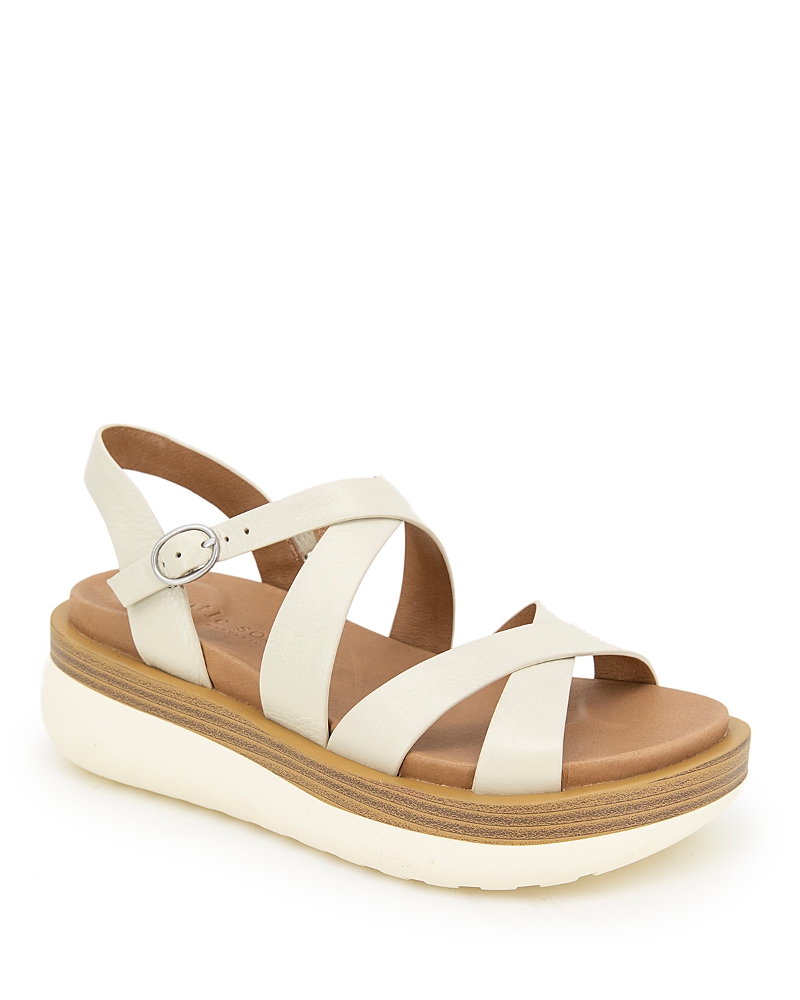 GENTLE SOULS BY KENNETH COLE GENTLE SOULS BY KENNETH COLE WOMEN'S REBHA CROSSOVER STRAP PLATFORM SANDALS