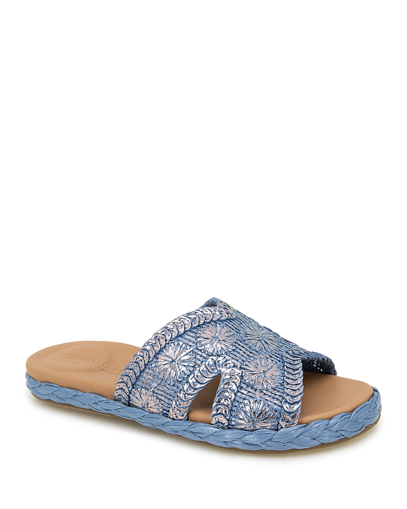 GENTLE SOULS BY KENNETH COLE GENTLE SOULS BY KENNETH COLE WOMEN'S TRISTAN WOVEN SLIDE SANDALS