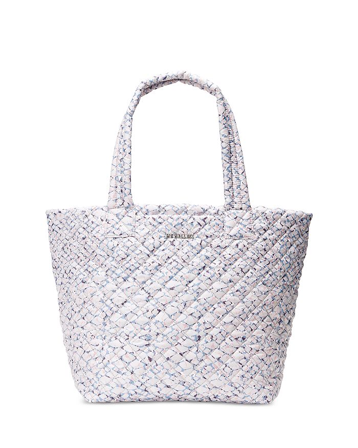 Shop Mz Wallace Medium Metro Tote Deluxe In Summer Shale/silver