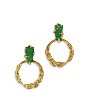 Shop Alexis Bittar Knocker Drop Earrings In Green/gold