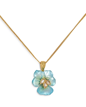 Shop Alexis Bittar Pansy Pendant Necklace, 16-18 In Blue/gold