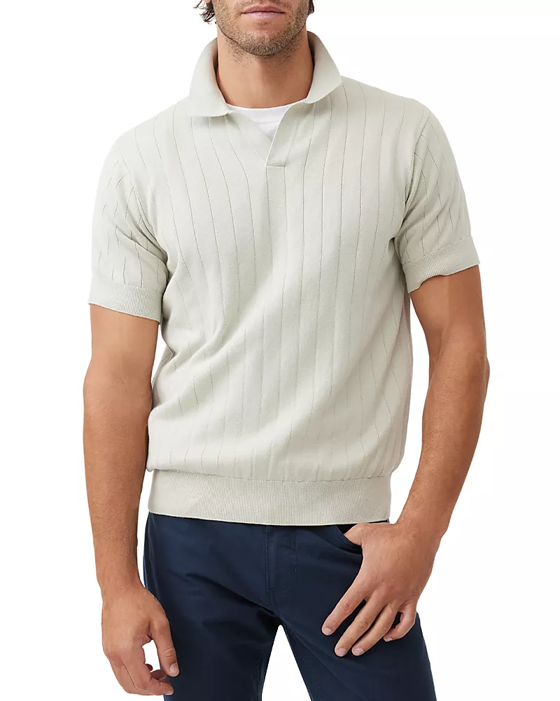 Rodd & Gunn Freys Crescent Knit Short Sleeve Polo Sweater