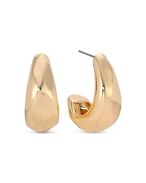 Shop Ettika Essential Hammered Hoop Earrings In 18k Gold Plated