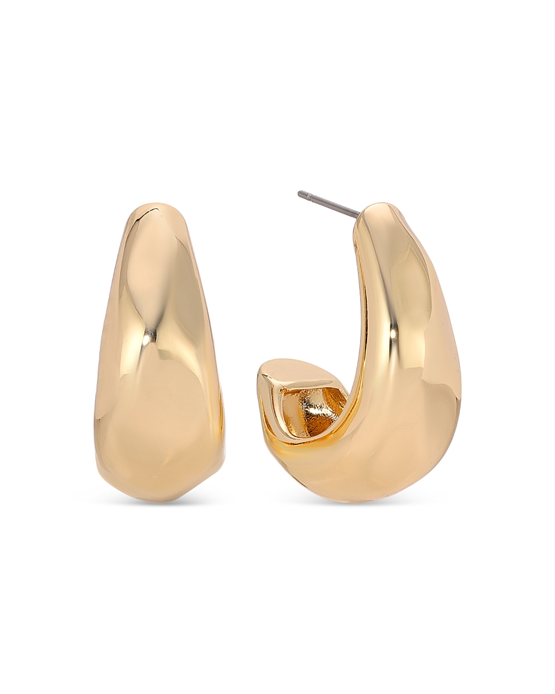 Ettika Essential Hammered Hoop Earrings In 18k Gold Plated In Gold