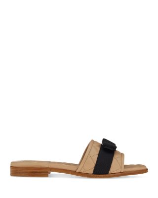 Women's Lovec Q Bow Accent Quilted Slide Sandals 