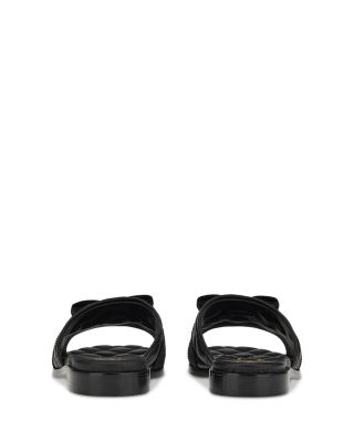 Women's Lovec Q Bow Accent Quilted Slide Sandals 