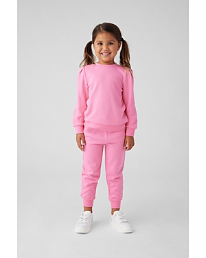 Sol Angeles Girls' Puff Sleeve Sweatshirt - Little Kid, Big Kid In Punk Pink