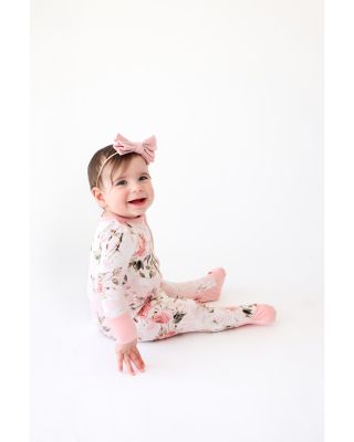 Girls' Vintage Pink Rose Convertible Footie - Baby