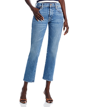 Mother The Mid Rise Hiker Hover Straight Jeans in Penny For Your Thoughts