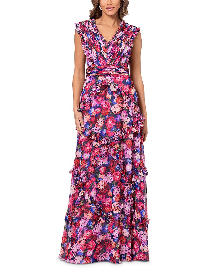 AQUA Sleeveless Ruffled Maxi Dress Exclusive Bloomingdale s