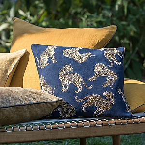 Yves Delorme Felins Decorative Pillow, 18 X 18 In Navy