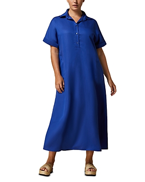 Shop Marina Rinaldi Negelia Midi Dress In Cornflower Blue