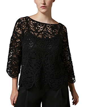 Shop Marina Rinaldi Talco Knitted Sweater Top In Black