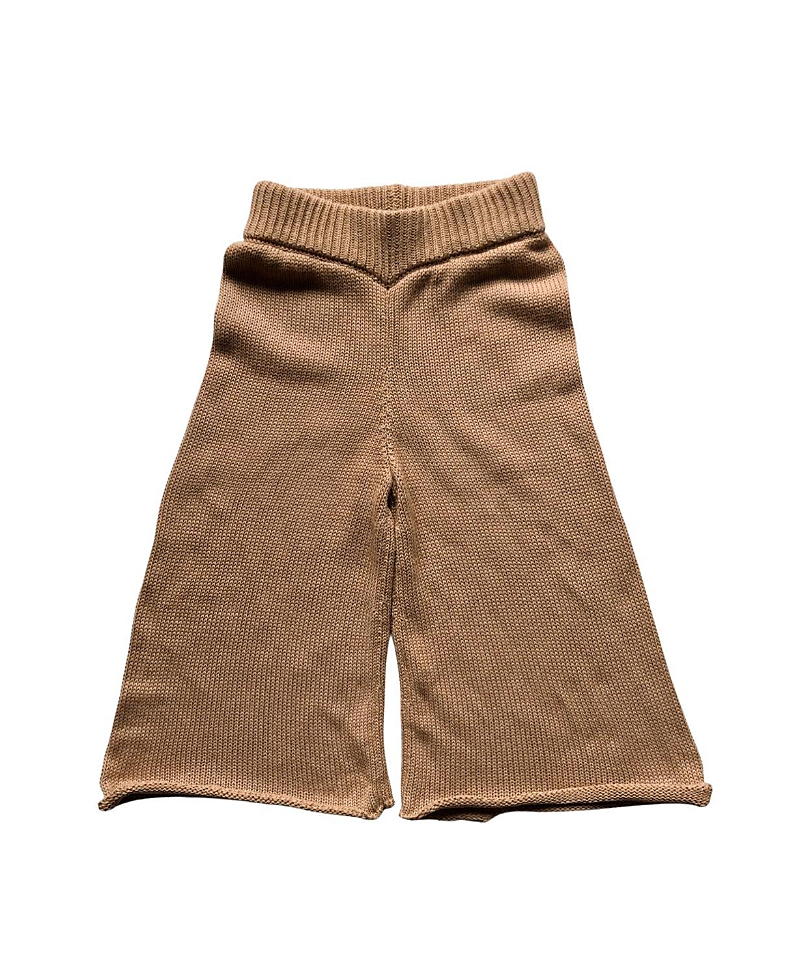 The Simple Folk Unisex Wide Leg Knit Trouser - Little Kid, Big Kid In Caramel
