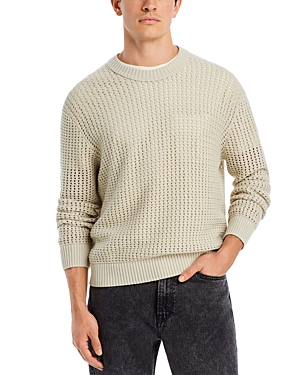Shop Frame Ribbed Crewneck Sweater In Mineral Grey