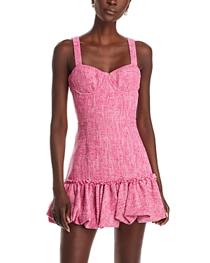 Aqua Tweed Bubble Hem Mini Dress - 100% Exclusive In Pink