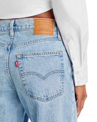 Baggy Dad High Rise Straight Jeans in Fan Flare