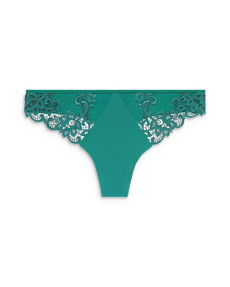 Simone Perele Saga Lace Thong In Garden Green