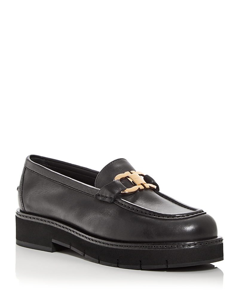 Ferragamo Women's Maryan Gancini Lug Sole Loafers
