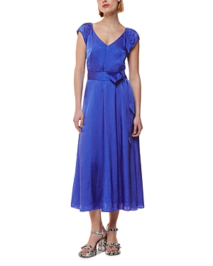 Shop Whistles Arie Twist Front Dress In Cobalt Blue