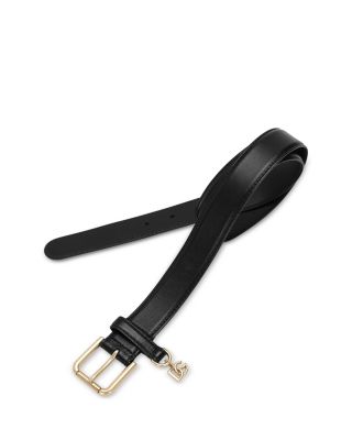 Women's Logo Charm Leather Belt
