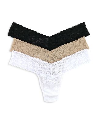 Signature Lace Low Rise Thongs, Set of 3