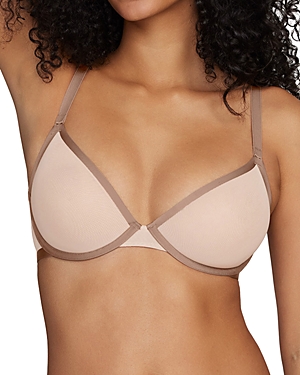 Cuup The Plunge Mesh Bra In Sand Taupe