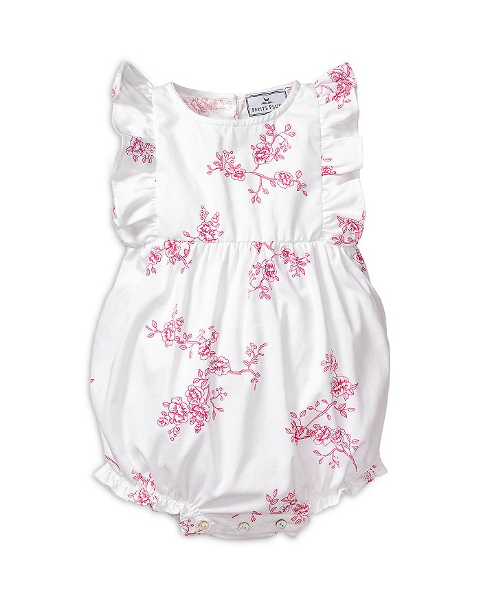 Blue Plumeti Girl's Romper with Maxi Bow