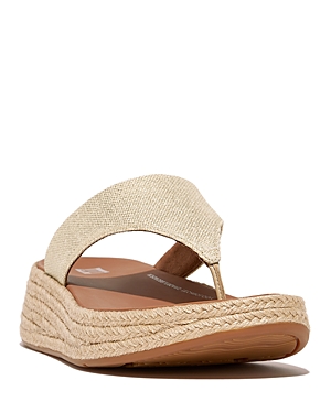 Fitflop Women's F-mode Thong Toe Espadrille Wedge Platform Sandals In Ivory