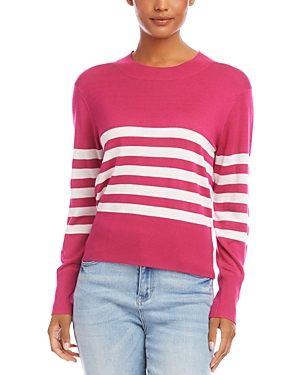 Shop Karen Kane Striped Sweater In Pink/white