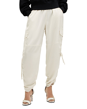 Shop Allsaints Kaye Oversized Cargo Pants In Beige/ White