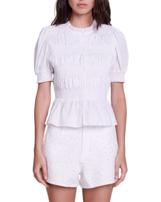 Maje Cineta Smocked Top