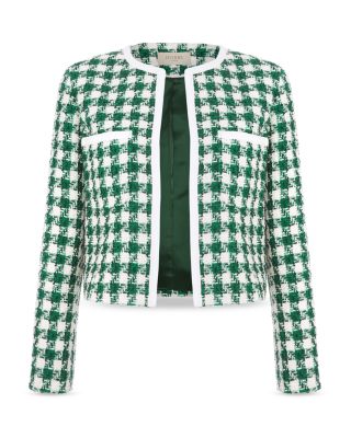Genevieve Houndstooth Checkered Jacket