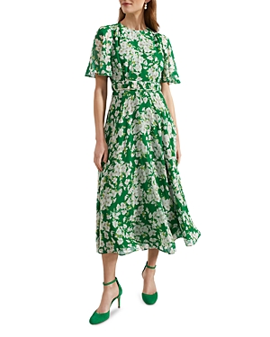 Bronwyn Floral Print Silk Midi Dress