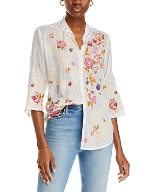 Dyllan Floral Embroidered Blouse