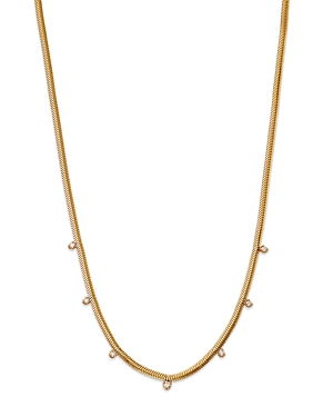Zoë Chicco 14k Yellow Gold Pear & Prong Diamond Snake Chain Necklace, 16
